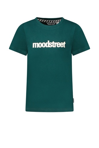 MOODSTREET - T-shirt vert + lettres blanche