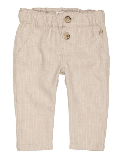 GYMP - pantalon beige ligné blc