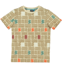 [Beau] B'CHILL - T-shirt écru + bordeaux, kaki, orange et camel MC