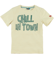 [Ino] B'CHILL -  T-shirt écru + inscription kaki MC