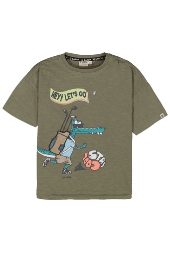 [O45403-4011] GARCIA - T-shirt kaki + crocodile