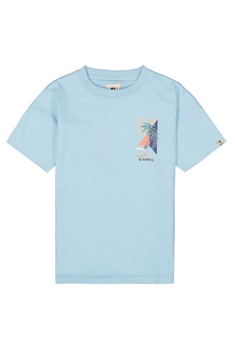 [Q43404-9401] GARCIA - T-shirt bleu ciel + palmiers